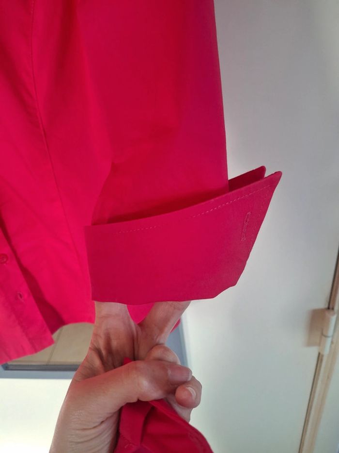 Chemise fuschia cintrée avec cravate - taille M - photo numéro 4