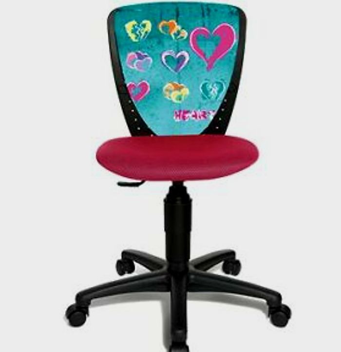 Topstar chaise bureau Nic coeur rougeturquoise