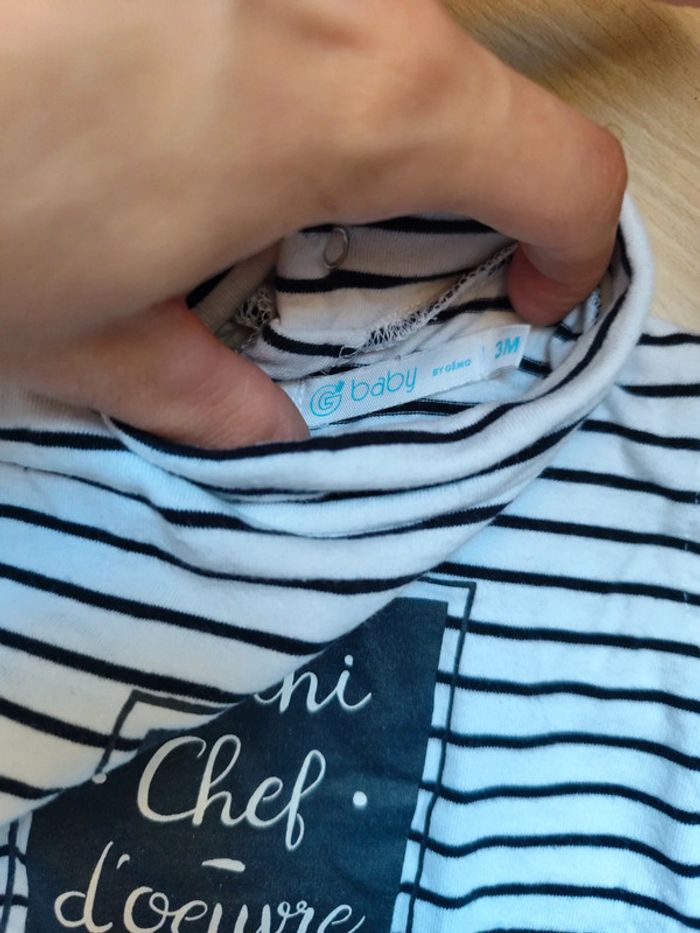 Tee shirt "mini chef d'oeuvre" 3 mois Gémo - photo numéro 3