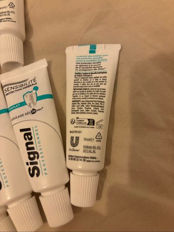 Lot de dentifrice de voyage signal sensibilité