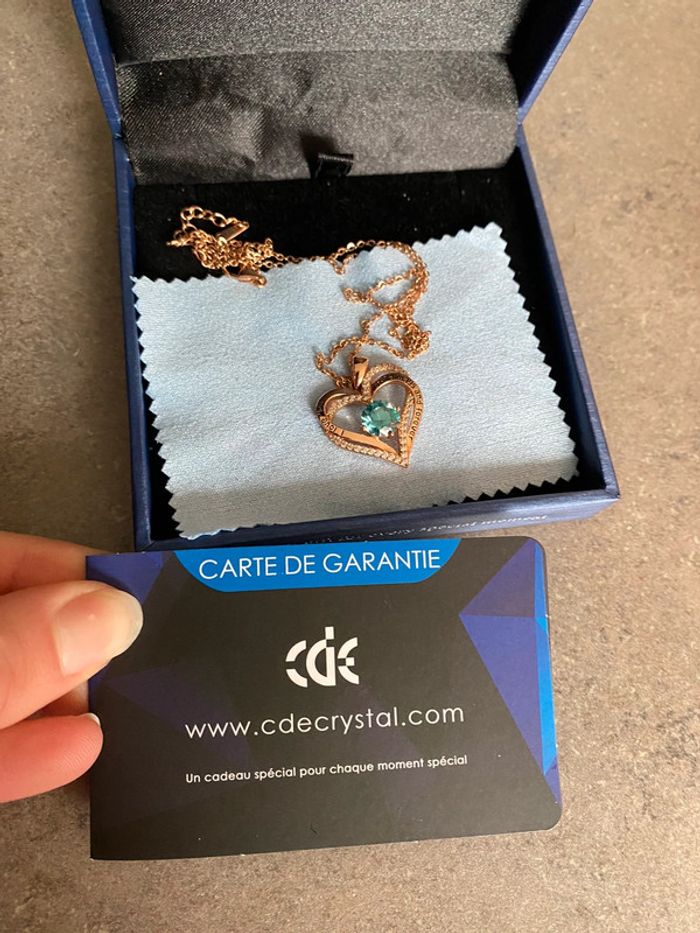 Collier marque CDE Crystal plaqué or rose - photo numéro 7