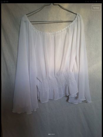 Top tout transparent blanc 38/40