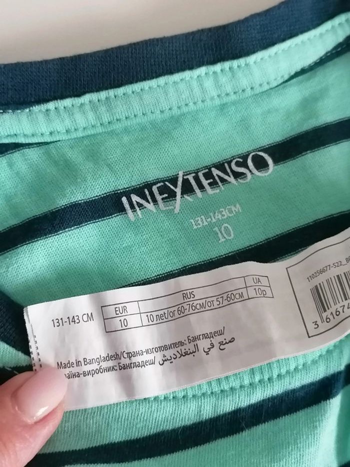 Tee-shirt Turquoise et marine 10ans 131.143cm - photo numéro 2