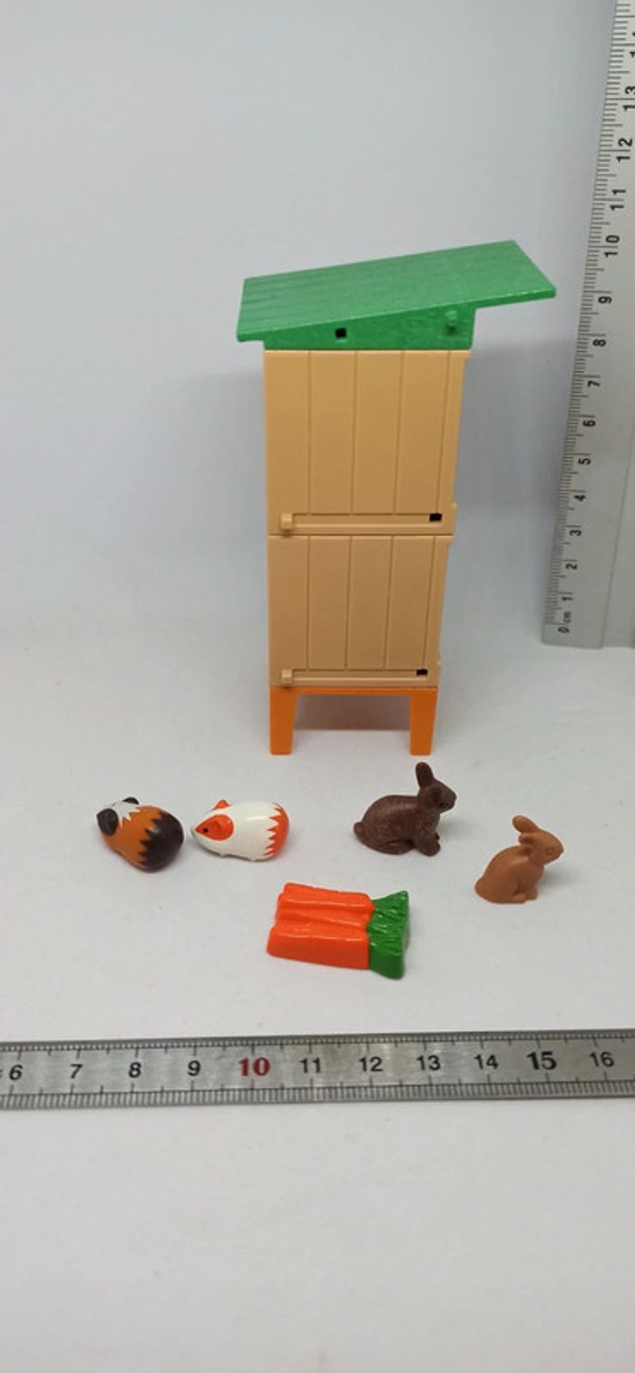 Deux clapiers avec lapins et cochons d'inde playmobil - photo numéro 3