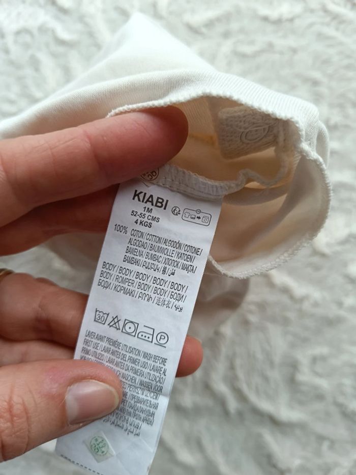 Ensemble 3 pièces (body manches longues+legging avec pied+bonnet) Mixte 1 mois mouton - photo numéro 7