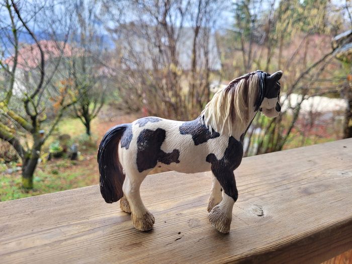 Lot de 2 Chevaux Scheich : 1 marron tâché blanc et un brun crinière blanche - photo numéro 3
