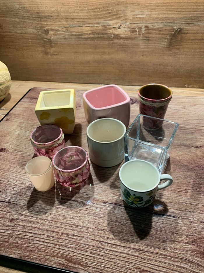 Lot de contenants pour art floral bougie
