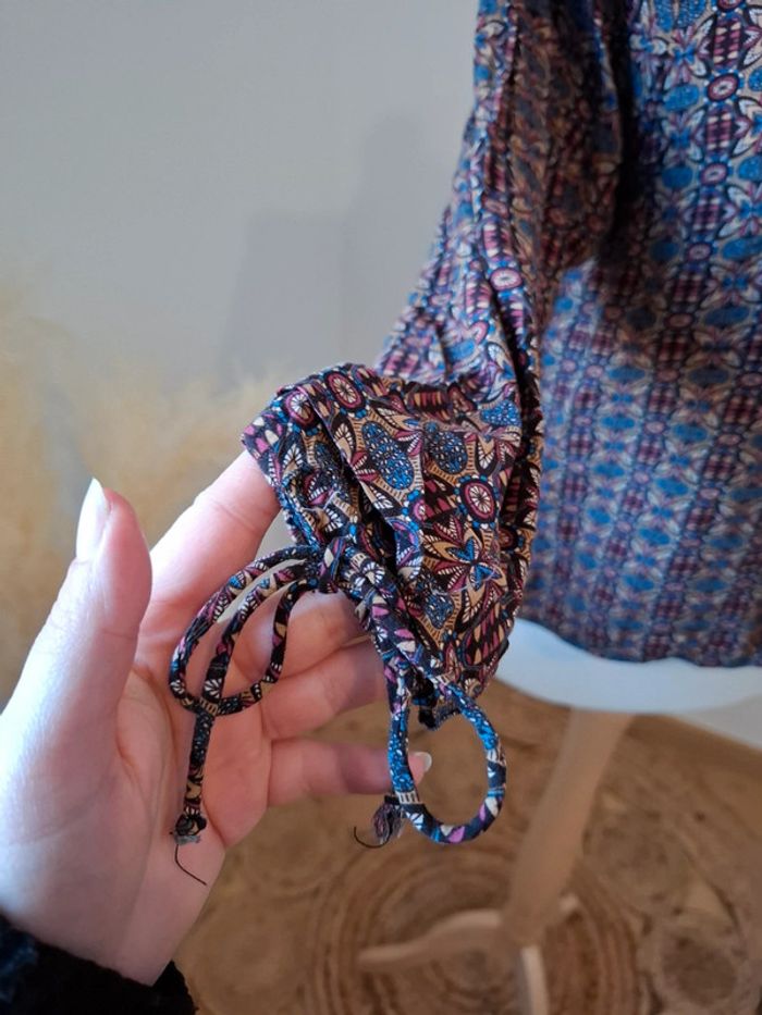 Blouse colorée à motifs Color Block taille S 36 - photo numéro 5