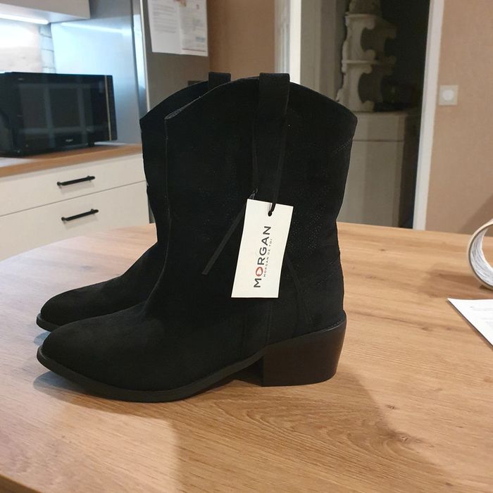 Bottines femme style tchiag noires taille 37 Morgan