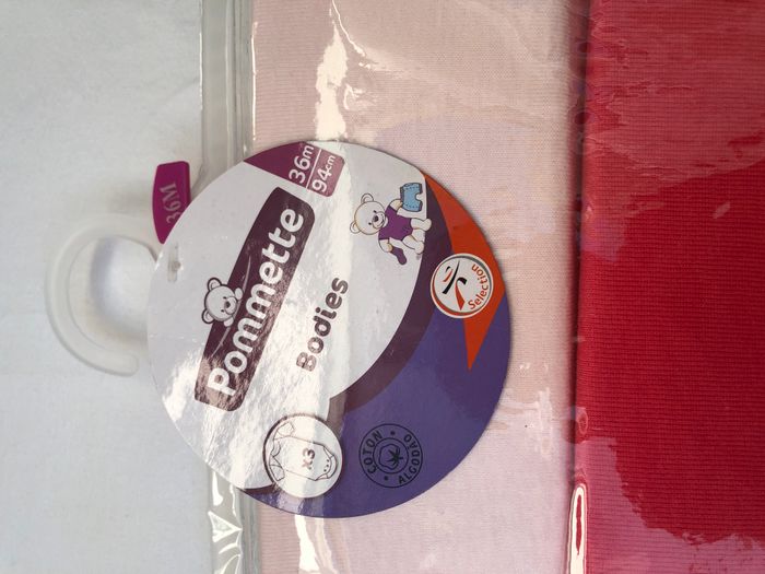 Lot de 3 bodies manches courtes Pommette 36 mois - photo numéro 3