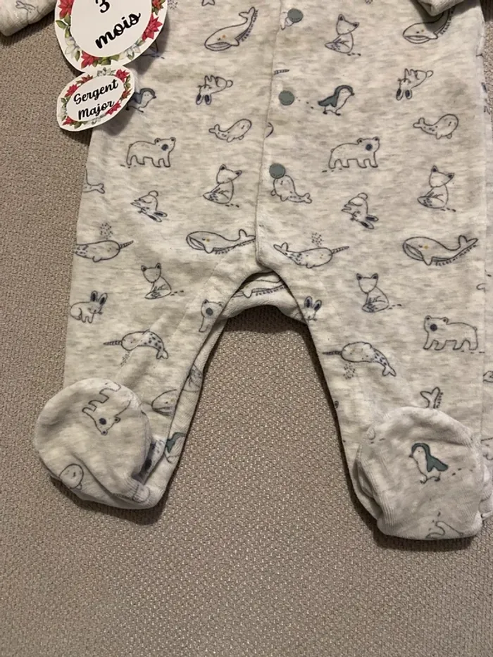 Pyjama chaud velours sergent major 3 mois - photo numéro 3