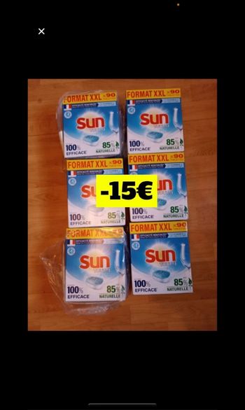 Six paquets de tablettes Sun pour lave vaisselle