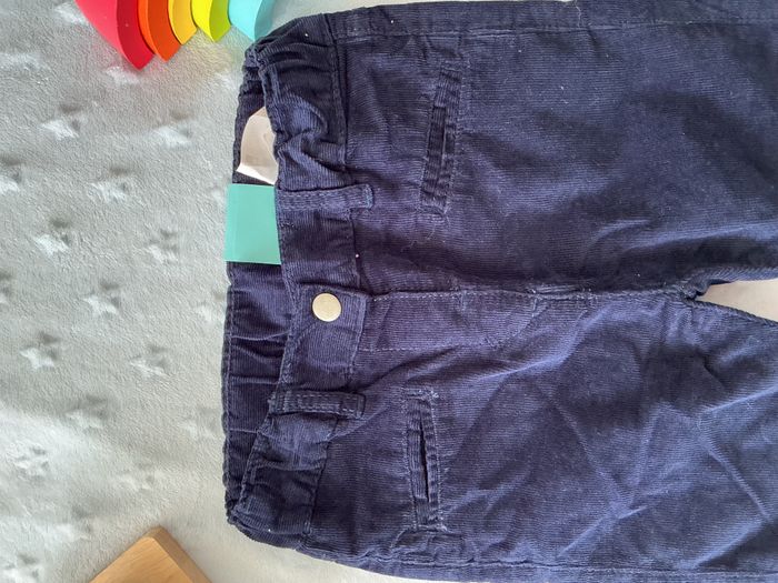 pantalon en velours marine u tout petits 12 mois taille réglable - photo numéro 5