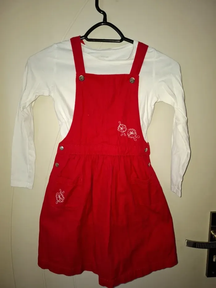 Ensemble robe salopette et T-shirt ML 8 ans Sergent Major - photo numéro 2