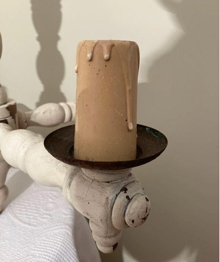 Vintage-Lustre en bois et métal-à réparer - photo numéro 3