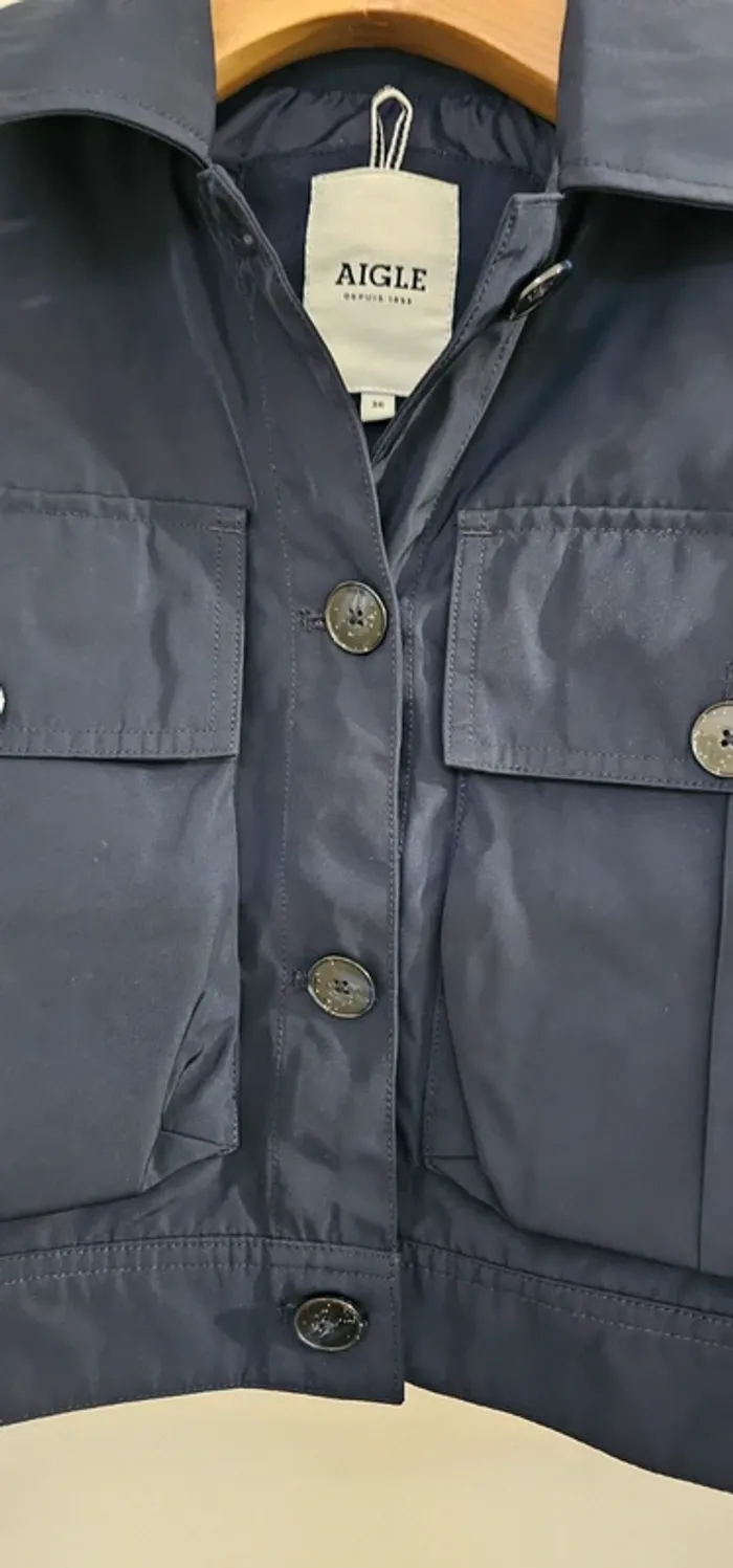 Bomber Court Imper Parka Trench Déperlant Aigle Taille 36 - photo numéro 5