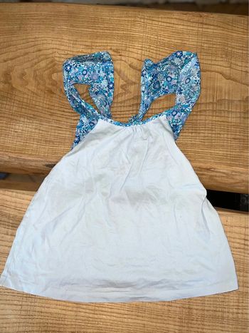 Débardeur en Liberty Jacadi 10 ans fille été bleu top / t-shirt