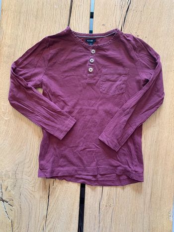 Tee-shirt manches longues bordeaux garçon 5 ans Kiabi