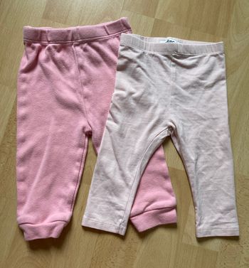lot 2 pantalons jogger et legging rose fille 12 mois