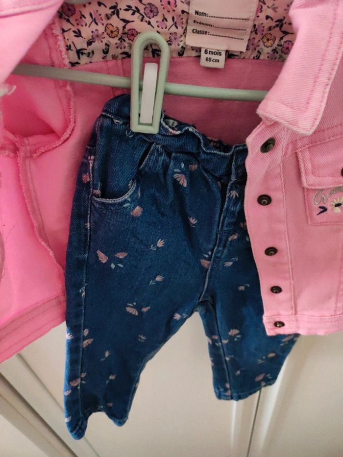 Ensemble en jean creeks 6 mois 68 cm veste + jean - photo numéro 5