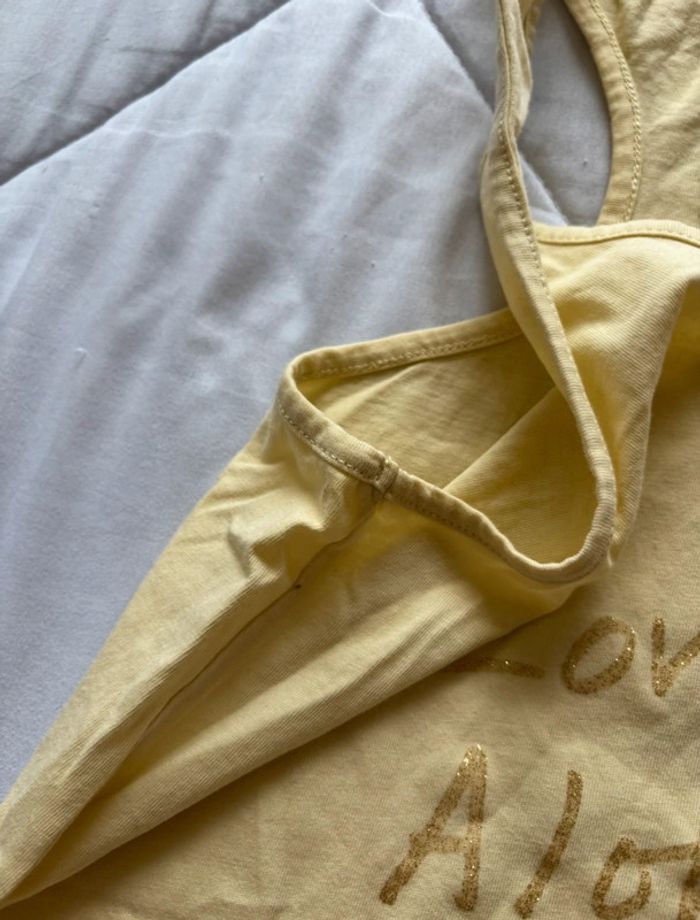 Top / débardeur tissaia jaune pale motif palmier taille M/38 été Summer - photo numéro 5
