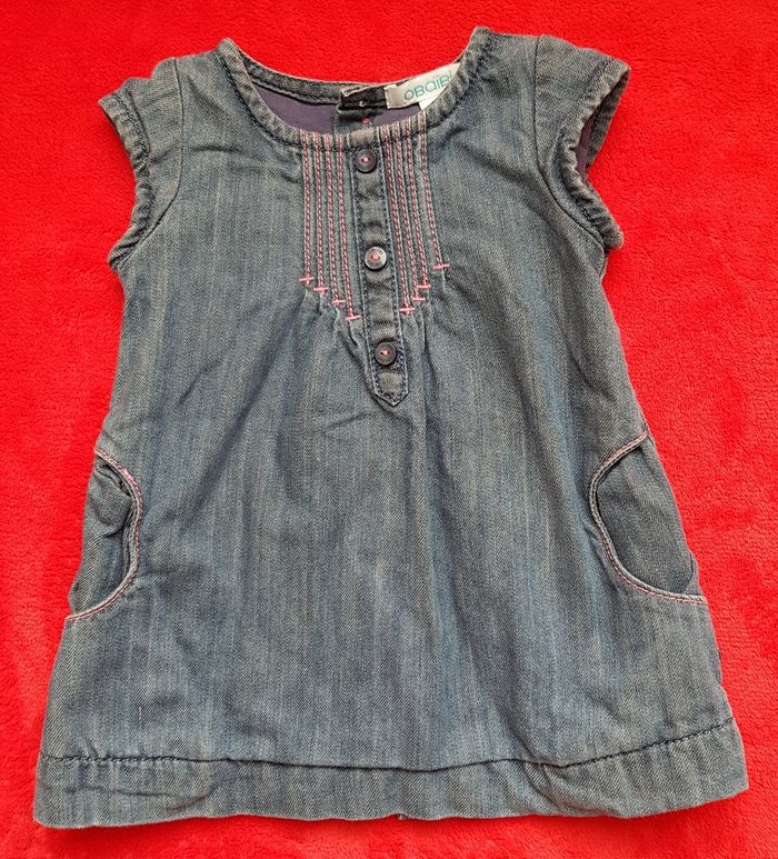 🌸 Robe en jean + collant assorti - Obaïbi - 3 mois 🌸 - photo numéro 2