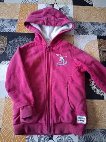 Veste fille rose intérieur fourré 5 ans