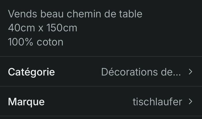 Chemin de table fêtes neuf - photo numéro 2