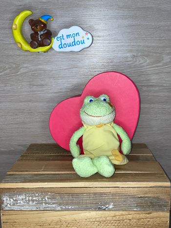 CB25 doudou grenouille 🐸 carré blanc