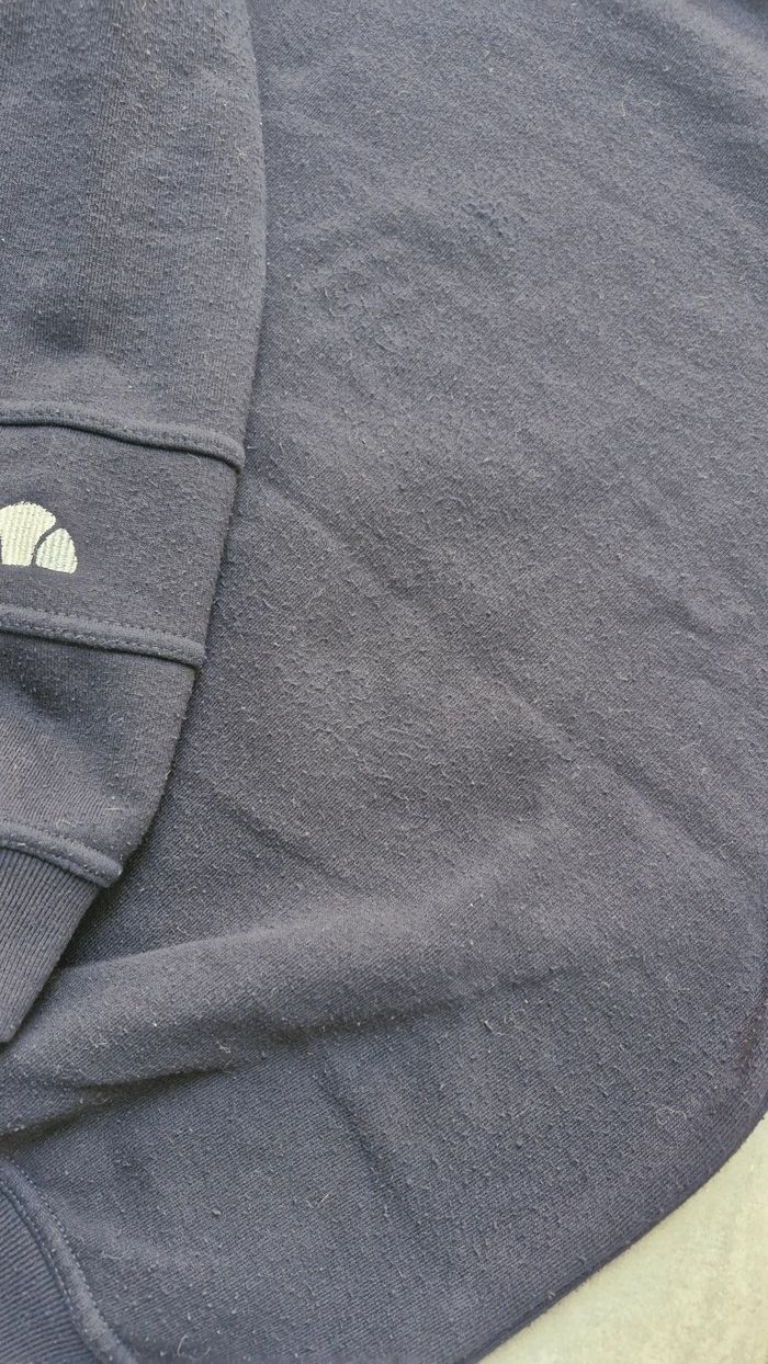 Sweat Ellesse vintage épais bleu marine avec broderies grises et blanches - photo numéro 7