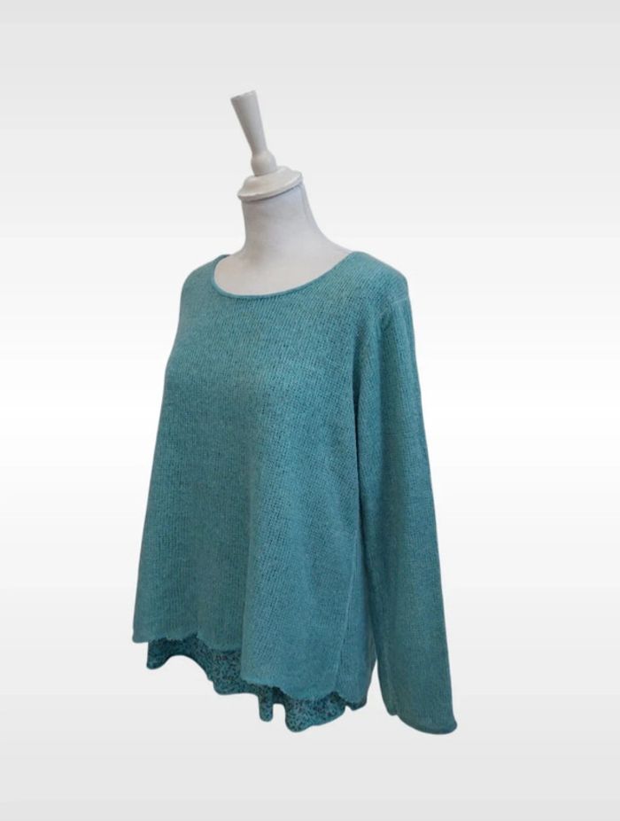 Pull 2 en 1 bleu turquoise femme taille 40 - photo numéro 4