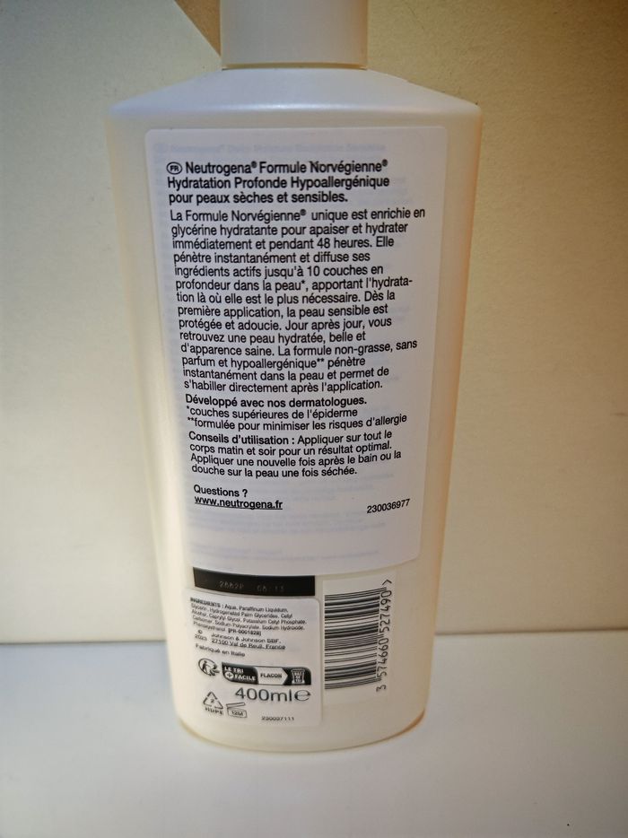 Neutrogena hydratation profonde 400ml - photo numéro 2