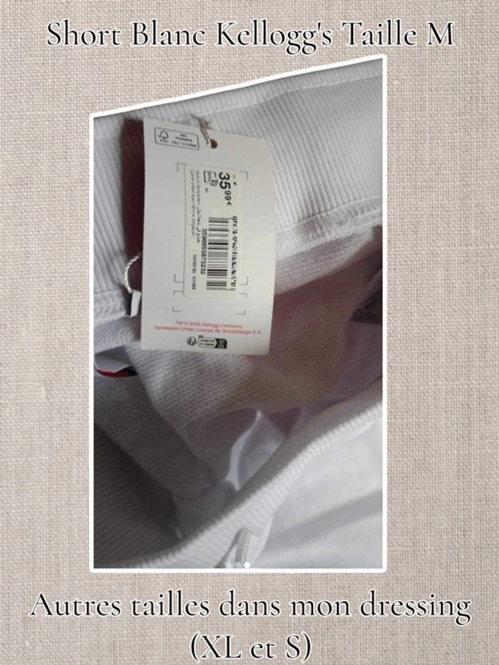 Short Blanc Kellogg's Taille M - photo numéro 3