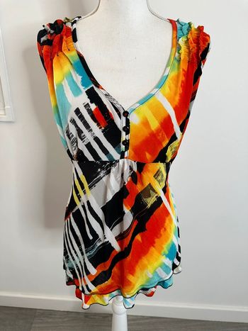 Blouse bariolée multicolore Multiples T5 44 XXL