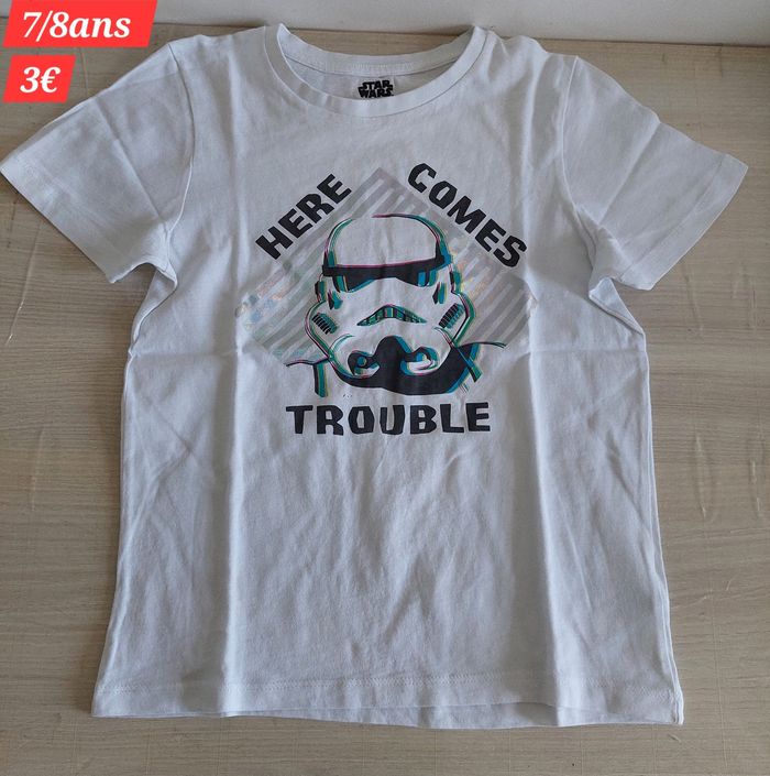 T-shirt blanc Star Wars garçon 8ans - photo numéro 2