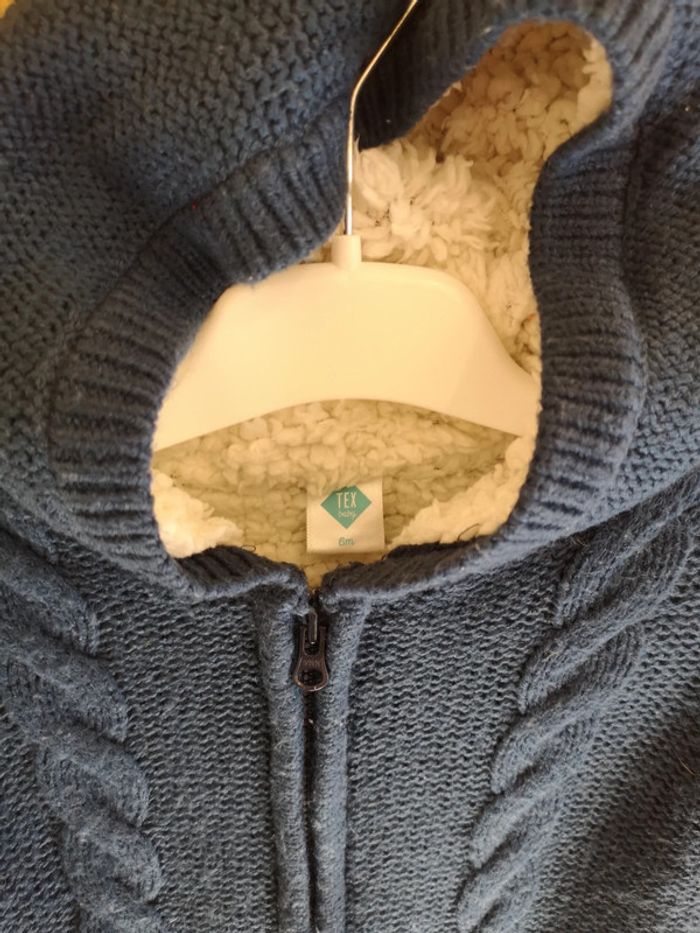 Gilet zippé chaud en bleu Tex 6 mois - photo numéro 4