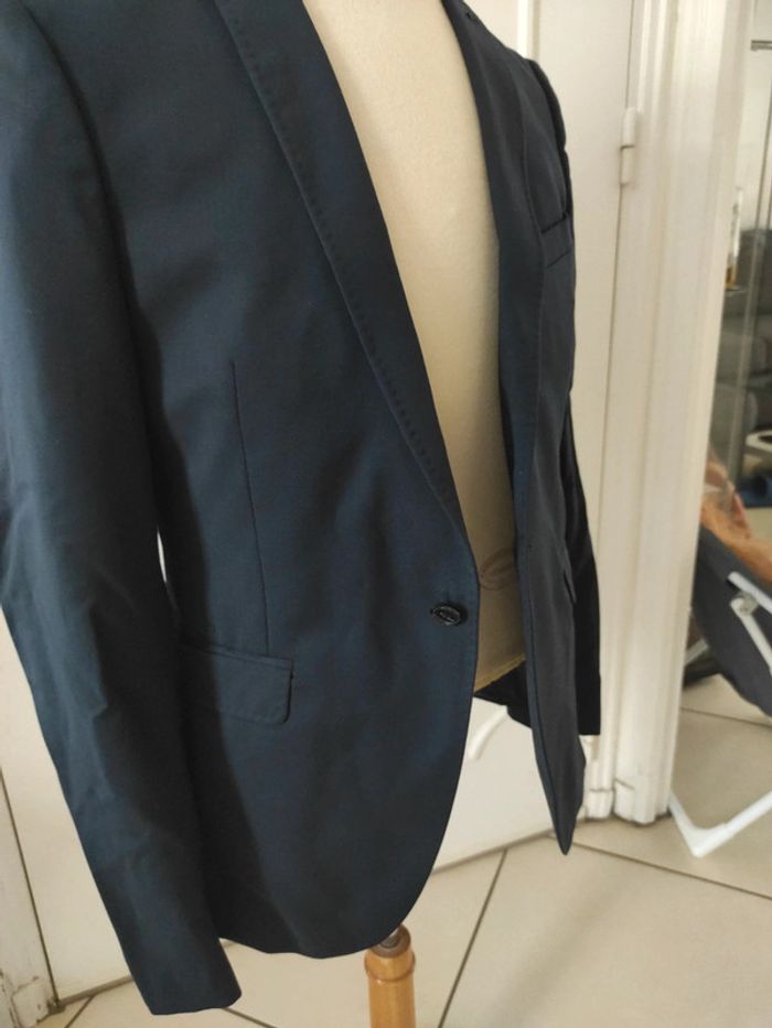Veste blazer extra slim fit homme Devred bleu marine laine - photo numéro 2