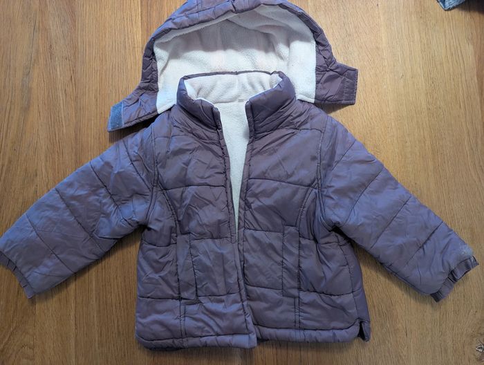 Manteau doudoune chaude mauve fille 3 ans