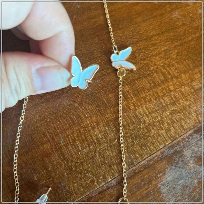 Parure  bijoux papillon blanc - photo numéro 2