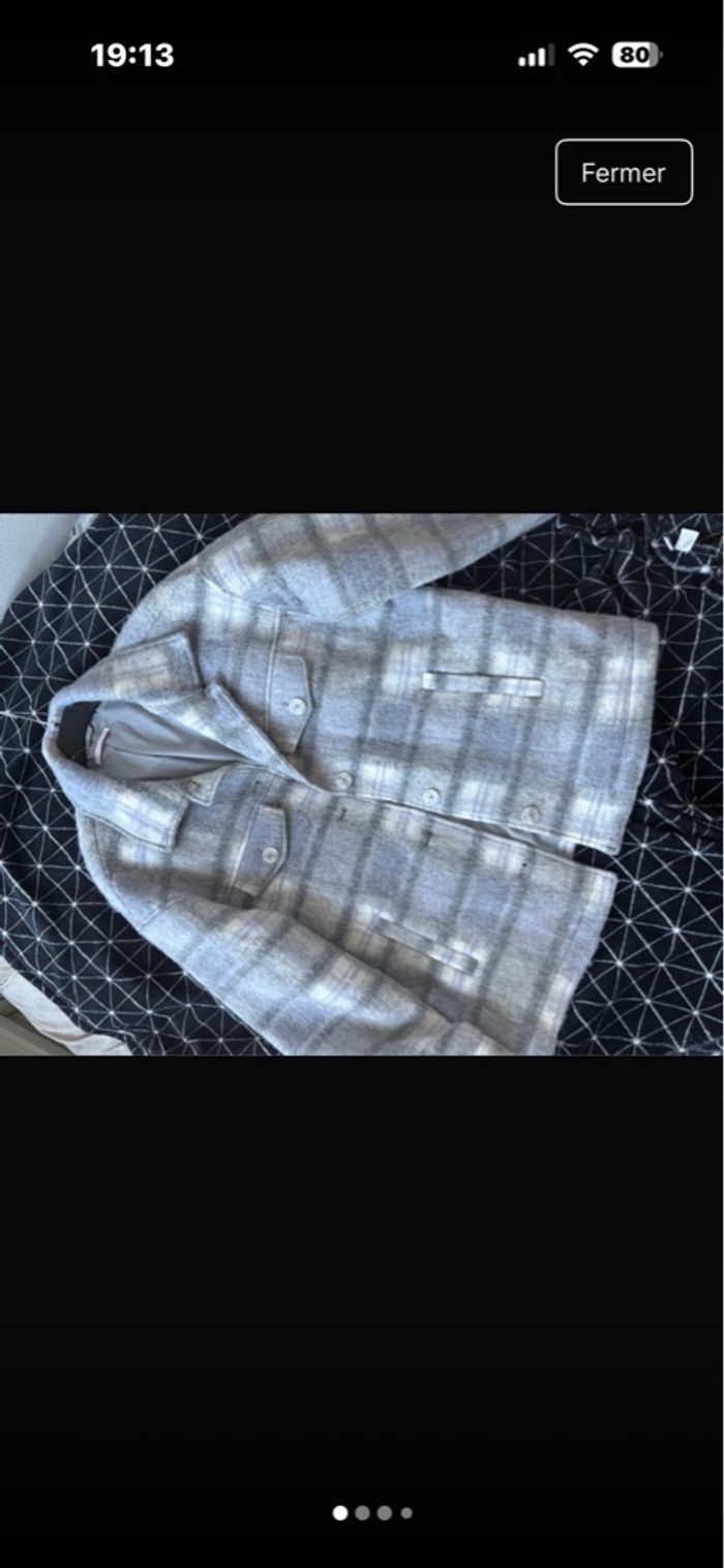 Veste à carreaux camaïeu