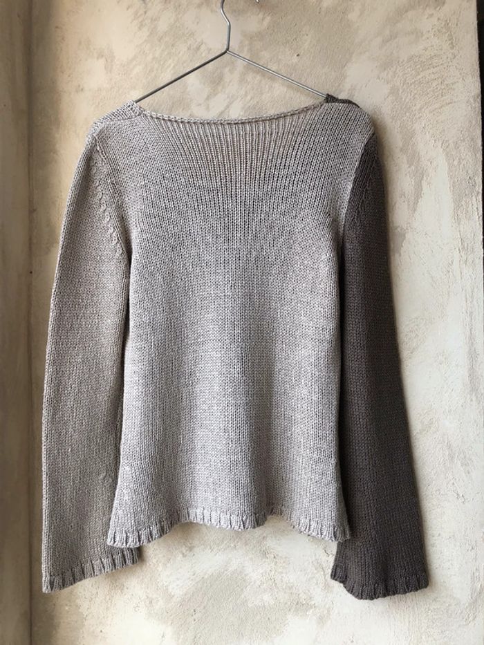 Pull mailles coton bicolore vintage Y2K M - photo numéro 2
