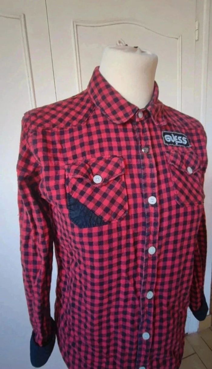 chemise Guess à carreaux tartan manches longues fille ado 12 ans - photo numéro 4