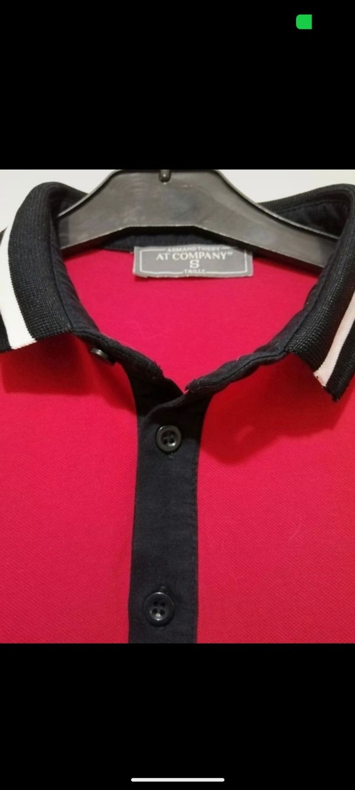 Polo Armand Thiery rouge et noir. Taille S - photo numéro 4