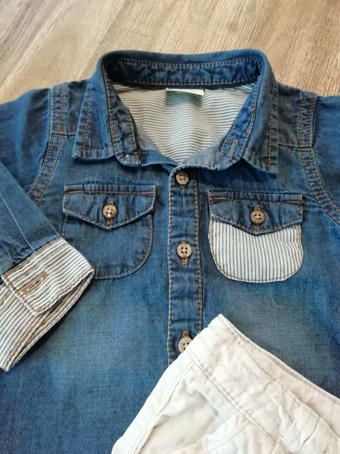 Ensemble garçon 12 mois chemise et pantalon Tbe - photo numéro 3