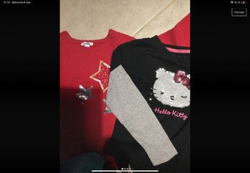 lot 2 tee shirt tee-shirts okaidi et hello kitty