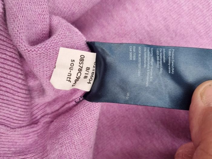 Pull col V Tommy Hilfiger mauve, XL Hommes - photo numéro 10