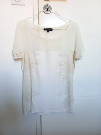 Tee shirt blanc Morgan avec motif doré