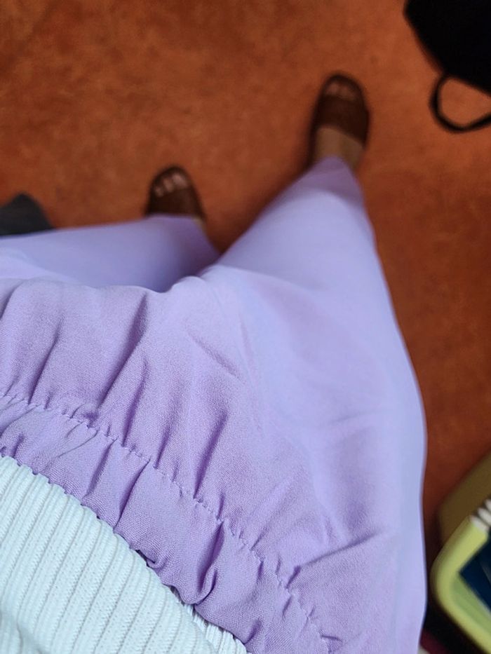 Pantalon à jambes larges / palazzo lilas TU 36/40 - photo numéro 5