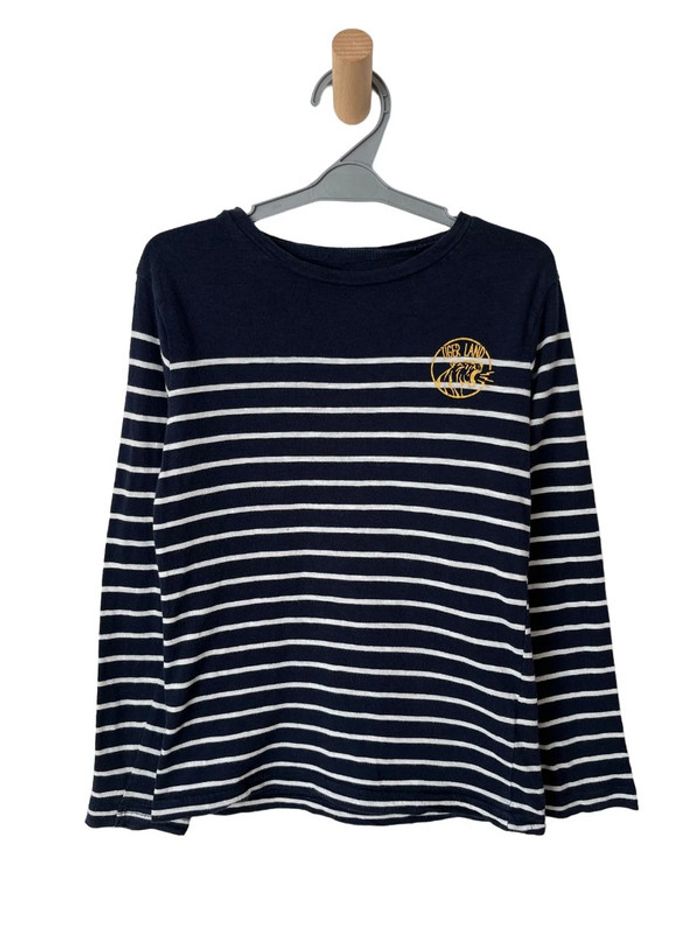 T-shirt manches longues marinière “Tiger land” - Gemo 8 ans