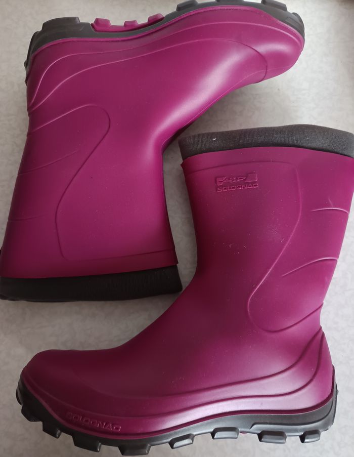 Bottes Solognac Violet Enfant Taille 37/38 avec chaussons thermiques amovibles - photo numéro 2